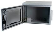 Coffret étanche / outdoor 19" IP55 - 16U 600 x 600 mm - Gris | Porte en verre sécurit