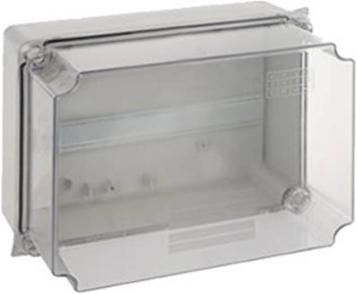 Boîte de distribution étanche IP65 / IK08 avec rail DIN - 310 x 240 x 125 mm | Couvercle transparent