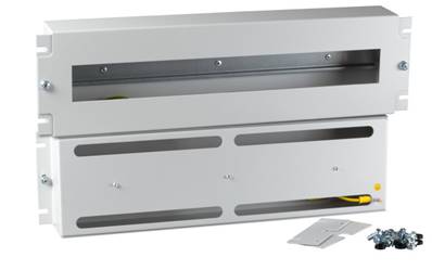 Boitier 19 '' avec rail din gris. 3u. 18 modules