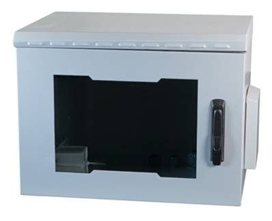 Coffret étanche / outdoor 19" IP55 - 20U 600 x 600 mm - Gris | Porte en verre sécurit