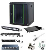 Kit coffret 10" - 9U + accessoires | Cat. 6 sftp