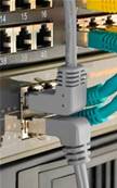 CORDON RJ45 CAT.5E - F/UTP PVC - COUDE HAUT - GRIS 0.7M