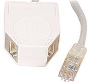 Dedoubleur RJ45 m/ 2 RJ45 f compatible f.t