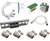 Kit com 1 dti+ cordon y + bornier/terre + rep.tv + 4 RJ45 + 1 cordon tv/RJ45 avec support