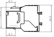 Embase RJ45 Femelle Cat. 6A S/FTP avec volet | Accroche Keystone