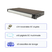 Tiroir optique 24 traversées SC Duplex Multimode OM3 + cassette(s) + pigtails