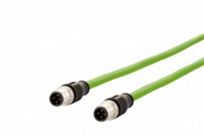 Cordon m12 4 pôles cat 5e codage d - mâle/mâle blindé 5m