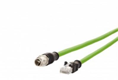 Cordon m12 8 pôles cat 6a m12 mâle droit/RJ45 mâle 2m