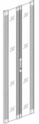 Porte saloon en verre pour baie 42u - larg. 800 - gris