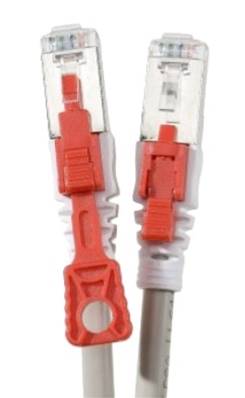 Cordon RJ45 Verrouillable  Cat. 6A S/FTP - PVC | Gris 3m 