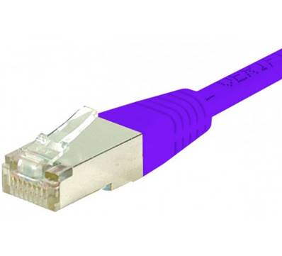 Cordon patch RJ45 cat. 6 s/ftp pvc - violet - 0.15m