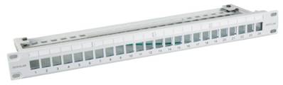 Panneau de distri infralan 19" 24 ports 1u keystone gris