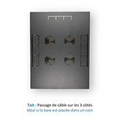 Baie de Brassage 20U 600x600 mm - Noire - Charge 600 kg | En kit