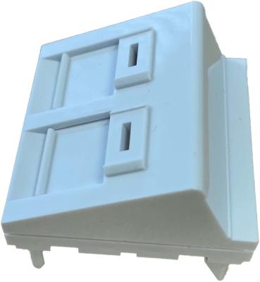 Plastron RJ45 2 ports 45x45 incliné | Accroche Keystone