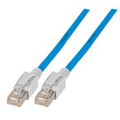 Cordon RJ45 Cat. 6A S/FTP - LED | Bleu 10m 