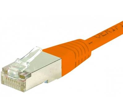 Cordon patch RJ45 cat. 6 s/ftp pvc - orange - 0.15m