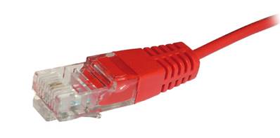 Cordon tél RJ45/RJ45 2 paires 4-5 7-8 / 4-5 7-8 - 1m - rouge