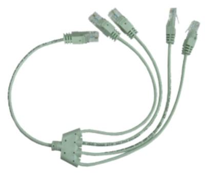 CORDON 1 PAIRE "Y" GRIS 0.40m 1 ENTREE RJ45 / 4 SORTIES RJ45