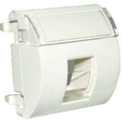 PLASTRON DEMI-ROND 45x45 - 1 PRISES KEYSTONE AVEC VOLET