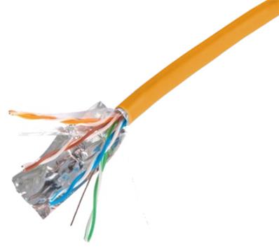 Cable patch multibrins 4p cat.5e f/utp, pvc - jaune
