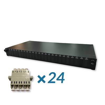 Tiroir optique 19" 24 ports 1u 24 trav. LC quadruplex multi.