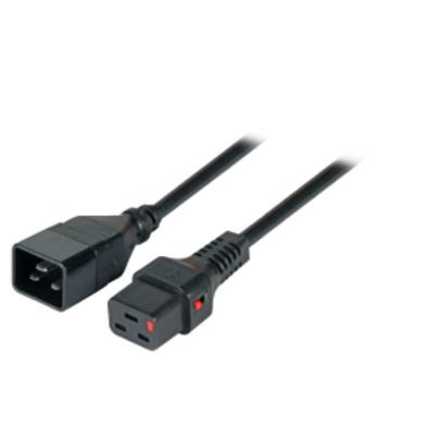 Rallonge iec c19 / c20 noir - verrouillable - 1m