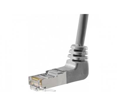 CORDON RJ45 CAT.5E - F/UTP PVC - COUDE HAUT - GRIS 0.7M