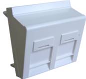 Plastron RJ45. 2 ports. 45x45 incline. accroche keystone