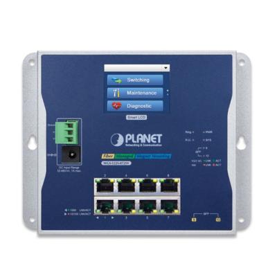 Switch industriel pour montage mural 8 ports 10/100/1000T 802.3at PoE + 2 ports SFP avec écran LCD tactile