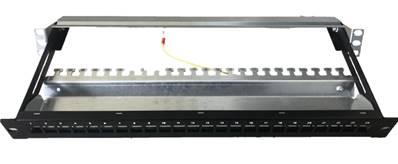 Panneau 19" 24 ports cat8.1 1u. 19 pouces. noir.coulissant