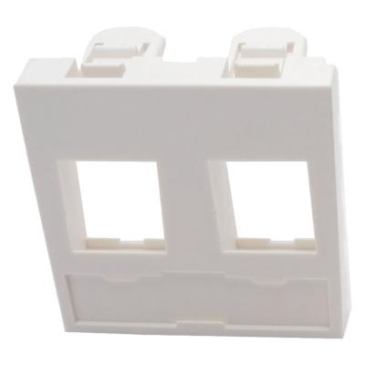 Plastron RJ45. 2 ports. 45x45 droit keystone compatible 3m