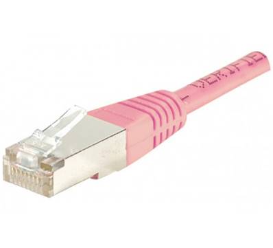 Cordon RJ45 cat.5e - f/utp pvc - 0.30m - rose