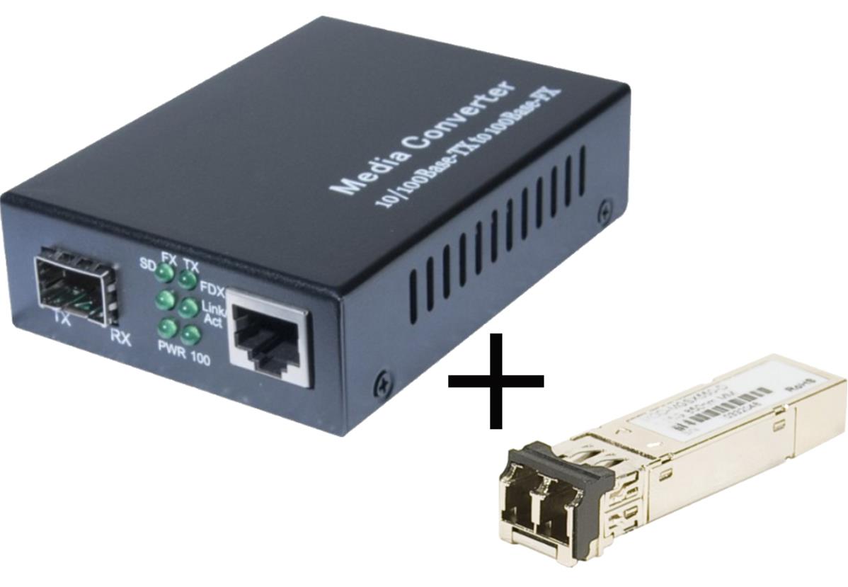 Convertisseur industriel RJ45 Gigabit Ethernet / Fibre optique Multimode LC