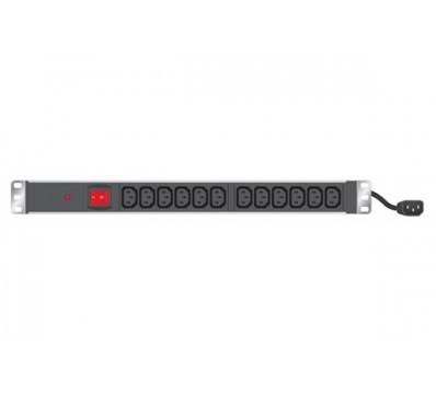 Bandeau secteur 12 prises c13 avec voyant + inter. - noir