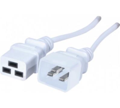Cordon et rallonge iec c19/c20 blanc - 3m