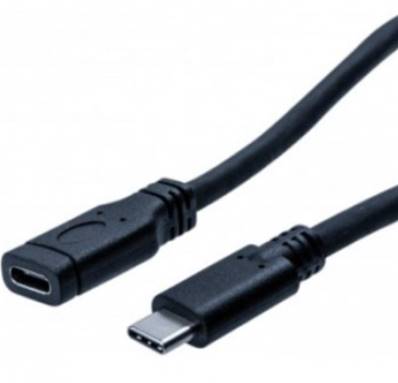 Cordon usb 3.1 noir c male / c femelle 1m