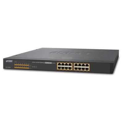 Switch 16 ports RJ45 full poe+ 220w 10/1001000 planet