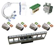 Kit com 1 dti + cordon pieuvre + bornier/terre + rep.tv + 4 embases RJ45 avec support