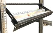 Panneau 19" 24 ports cat8.1 1u. 19 pouces. noir.coulissant