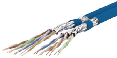 Câble Cat.7 S/FTP 2x4 paires BLEU- classe Eca- Metz Connect