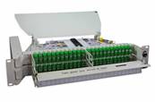 Tiroir - ftth -2u - equipe 96 fibres - pivotant gauche