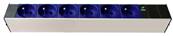 Bandeau secteur 6pc 2p+t 16a bleu avec voyant tension