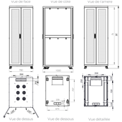 Baie Serveur 26U 800x1000 mm - Noire - Charge 600 kg | En kit