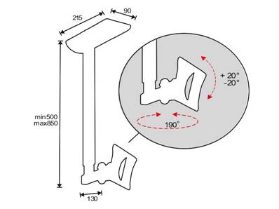 Support écran hisolution plafond - 10"-32" | 25-81 cm