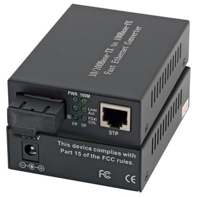 Convertisseur RJ45/SC mono 10/100 tx-100 fx - 10km