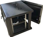 Coffret mural noir 19" monté pivotant - prof. 600mm - 6u