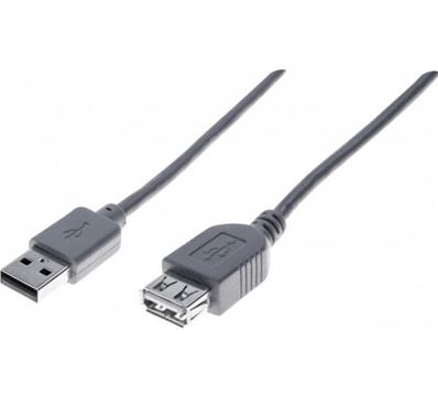 CORDON USB 2.0 ECO A MÂLE / A FEMELLE - 1M