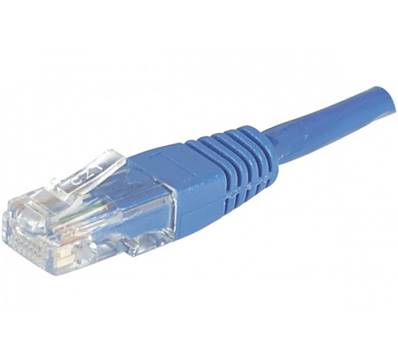 Cordon RJ45 cat.5e - u/utp pvc - 25m - bleu