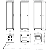 Baie de Brassage 42U 600x600 mm - Noire - Charge 600 kg | En kit