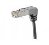 Cordon RJ45 cat.5e - f/utp pvc - coude bas - gris 1m